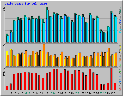 Daily usage for July 2024