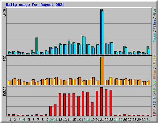 Daily usage for August 2024