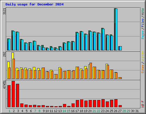 Daily usage for December 2024