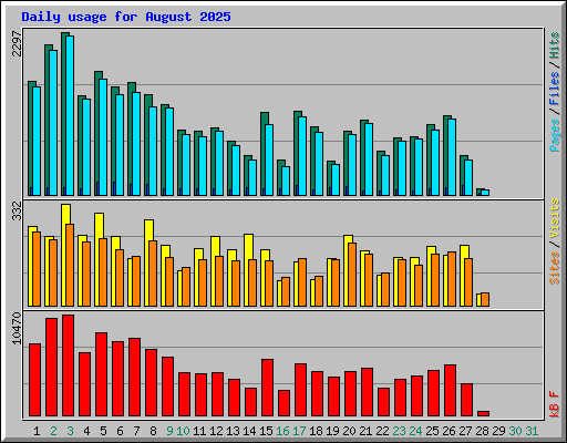 Daily usage for August 2025