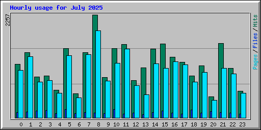 Hourly usage for July 2025