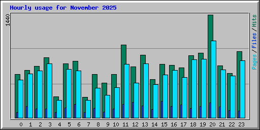 Hourly usage for November 2025
