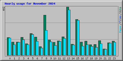 Hourly usage for November 2024