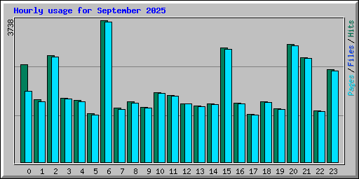 Hourly usage for September 2025